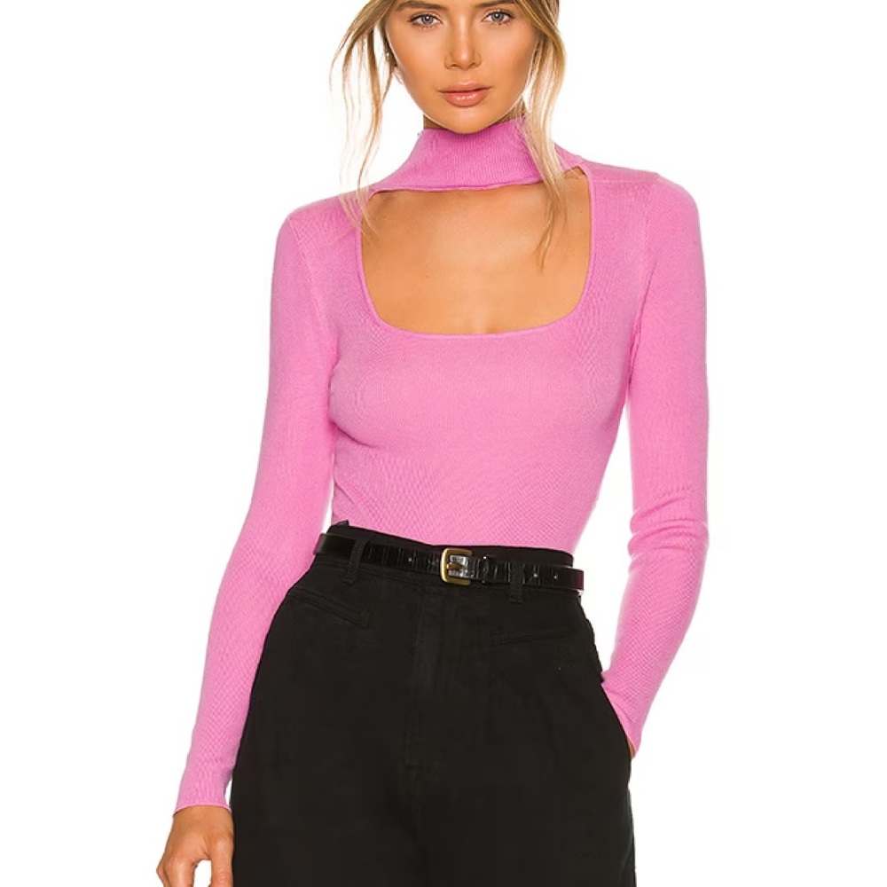 Revolve | Superdown Victoria Square Neck Bodysuit Pink, M